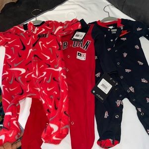 3 Nike/Jordan onesies 3months